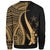 Kosrae Custom Personalised Sweatshirt - Gold Polynesian Tentacle Tribal Pattern - Polynesian Pride