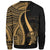 Niue Custom Personalised Sweatshirt - Gold Polynesian Tentacle Tribal Pattern - Polynesian Pride