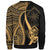 Guam Custom Personalised Sweatshirt - Gold Polynesian Tentacle Tribal Pattern - Polynesian Pride