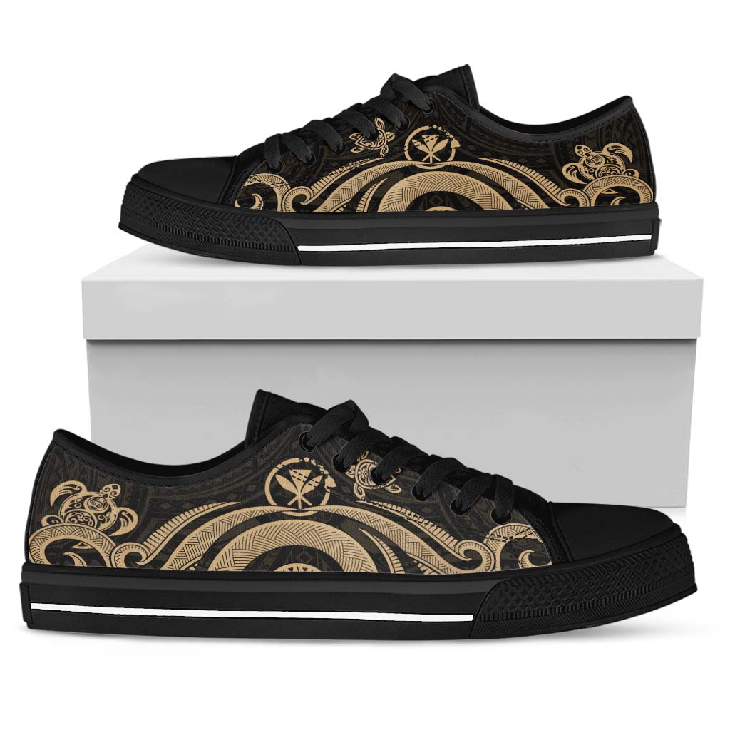 Hawaii Low Top Canvas Shoes - Gold Tentacle Turtle - Polynesian Pride