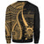 Tuvalu Sweatshirt - Gold Polynesian Tentacle Tribal Pattern - Polynesian Pride