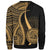 American Samoa Sweatshirt - Gold Polynesian Tentacle Tribal Pattern - Polynesian Pride