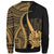 Tahiti Custom Personalised Sweatshirt - Gold Polynesian Tentacle Tribal Pattern - Polynesian Pride