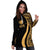 Northern Mariana Islands Women's Hoodie Dress - Gold Polynesian Tentacle Tribal Pattern - Polynesian Pride