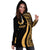 Pohnpei Women's Hoodie Dress - Gold Polynesian Tentacle Tribal Pattern - Polynesian Pride