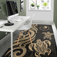 Yap Area Rug - Gold Tentacle Turtle - Polynesian Pride