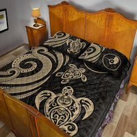 Yap Quilt Bed Set - Gold Tentacle Turtle - Polynesian Pride