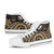 Marshall Islands High Top Shoes - Gold Tentacle Turtle Crest Unisex White - Polynesian Pride