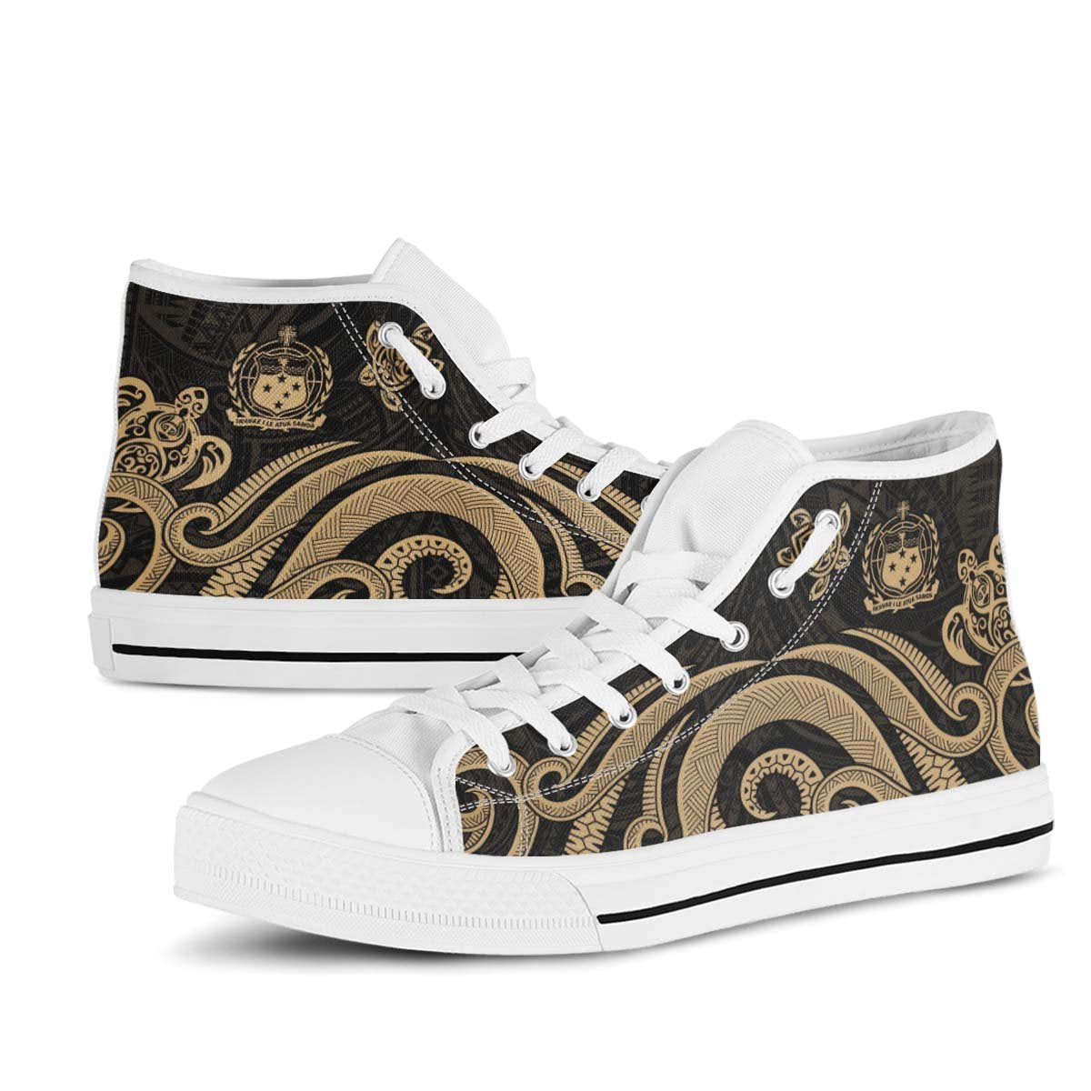 Samoa High Top Shoes - Gold Tentacle Turtle - Polynesian Pride