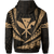Polynesian Kakau Kanaka Maoli Map Hawaii Zip Hoodie Gold - Polynesian Pride