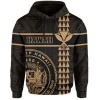 Polynesian Kakau Kanaka Seal of Hawaii Hoodie Gold - Polynesian Pride