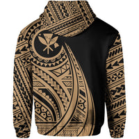 Hawaii Kanaka Polynesian Hoodie Tatoo Style Gold - Polynesian Pride