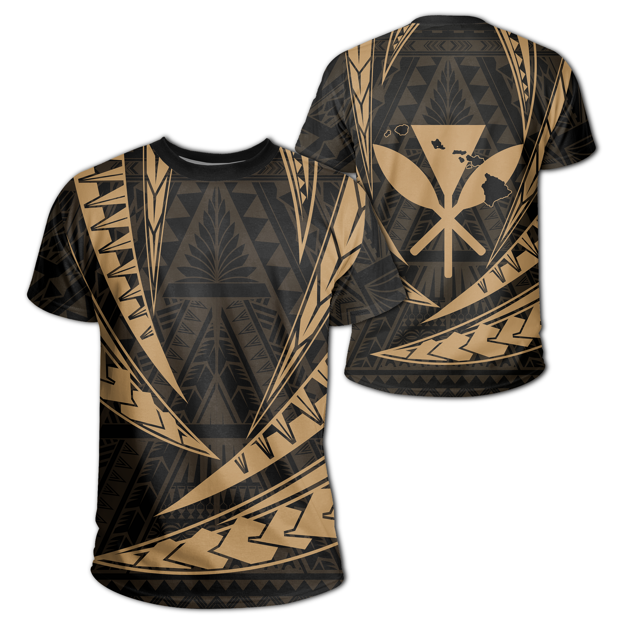 Hawaii Kanaka Polynesian T Shirt Gold Unisex Gold - Polynesian Pride