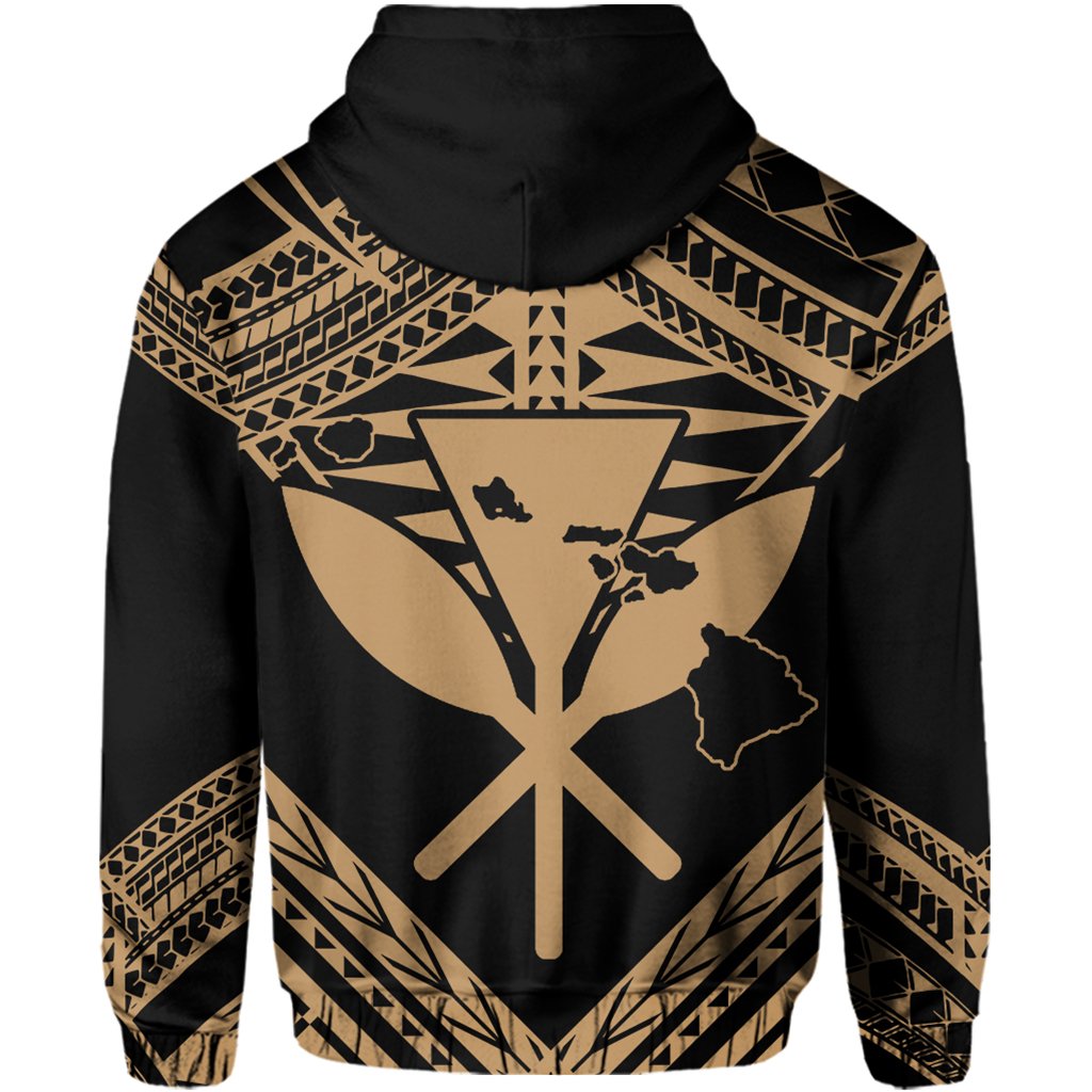 Hawaii Shark Polynesian Kanaka Gold Hoodie (Zip up) Candy Style - Polynesian Pride