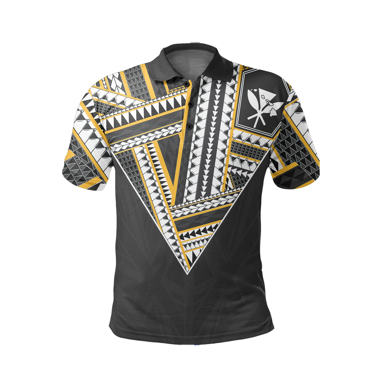 Hawaii Polo Shirt Football Jersey Style Green and Yellow - Polynesian Pride