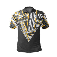 Hawaii Polo Shirt Football Jersey Style Green and Yellow - Polynesian Pride