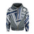 Hawaii Hoodie Zip Football Jersey Style Gray and Blue - Polynesian Pride
