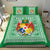 (Custom Personalised) Tonga Pattern Bedding Set Coat of Arms - Green and White LT4 - Polynesian Pride