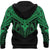 Maori Tattoo Zip Hoodie Hei Matau Abalone Green - Polynesian Pride