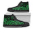 Marshall Islands High Top Shoes - Green Tentacle Turtle Crest Unisex Black - Polynesian Pride