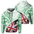 Polynesian Kakau Flag of Hawaii Zip Hoodie Green Unisex Green - Polynesian Pride