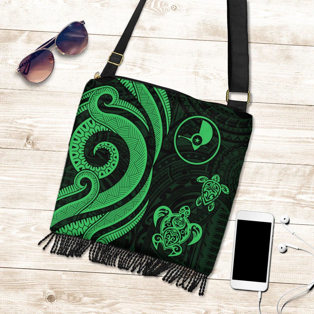 Yap Boho Handbag - Green Tentacle Turtle Boho Handbag One Size Green - Polynesian Pride