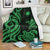 Marshall Islands Premium Blanket - Green Tentacle Turtle Crest White - Polynesian Pride