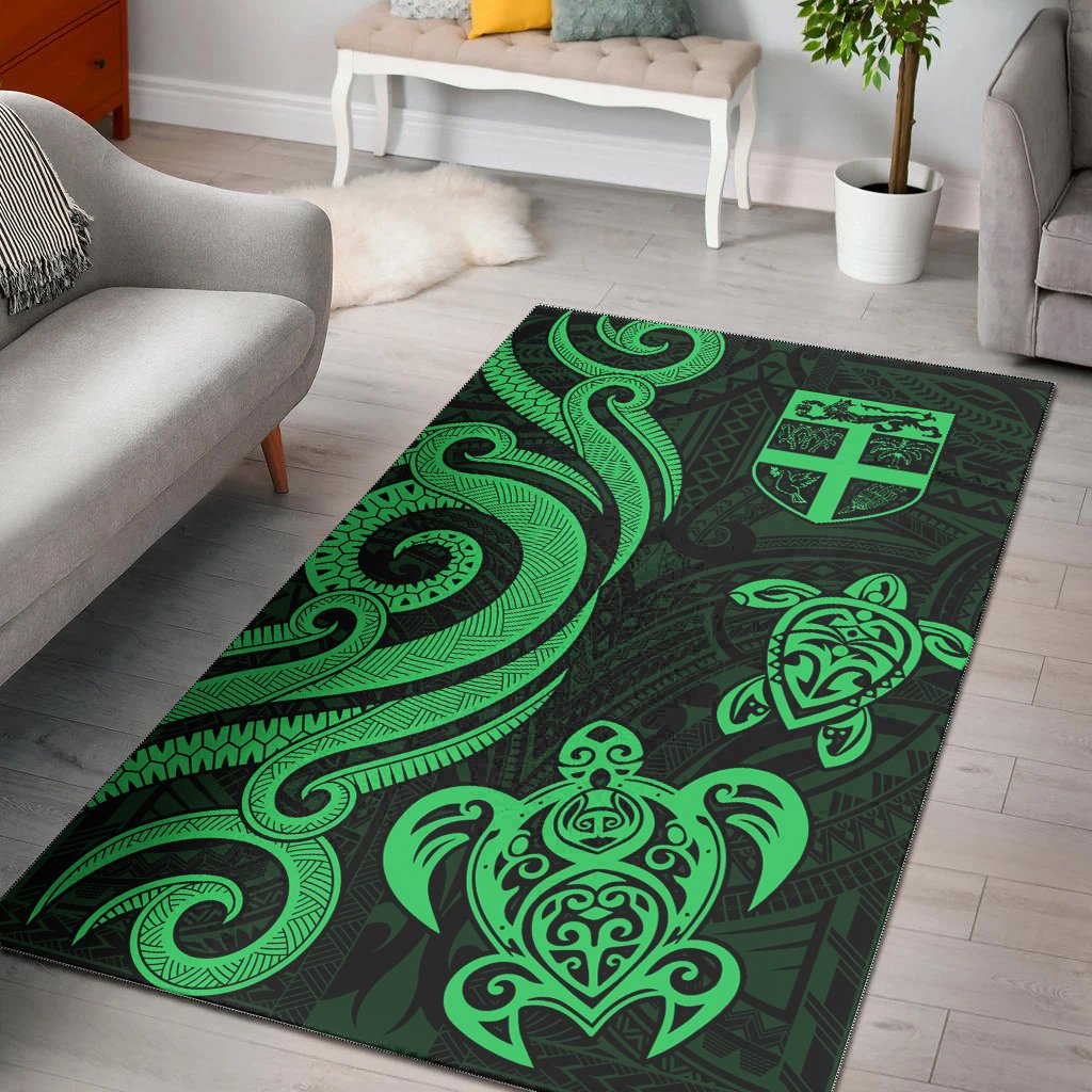 Fiji Area Rug - Green Tentacle Turtle Green - Polynesian Pride