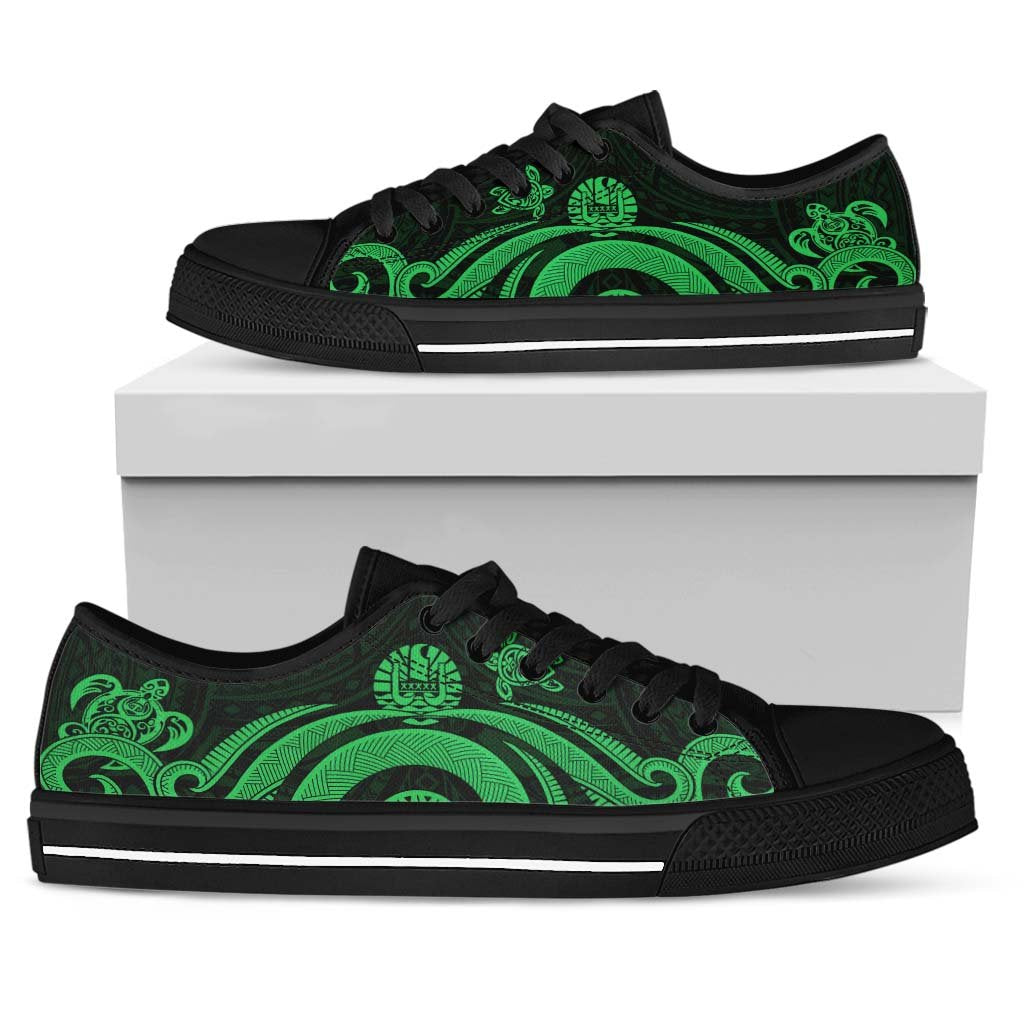 Tahiti Low Top Canvas Shoes - Green Tentacle Turtle - Polynesian Pride