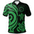 Cook Islands Polo Shirt Green Tentacle Turtle Unisex Green - Polynesian Pride