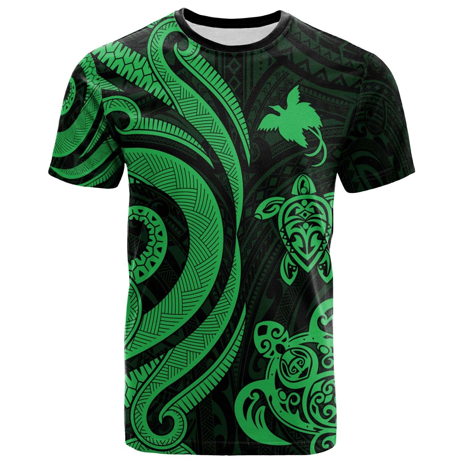 Papua New Guinea T Shirt Green Tentacle Turtle Unisex Green - Polynesian Pride