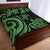 Tonga Quilt Bed Set - Green Tentacle Turtle - Polynesian Pride