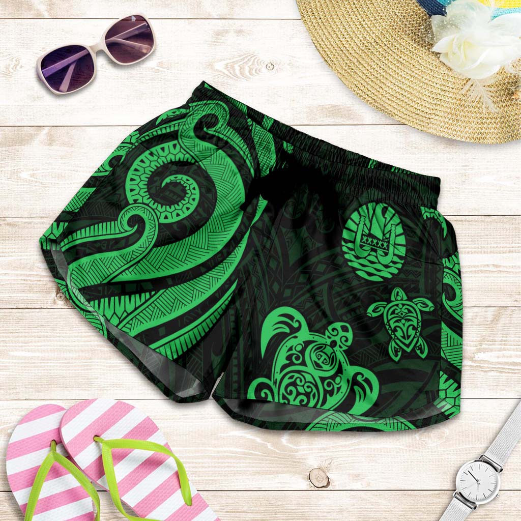 Tahiti Women's Short - Green Tentacle Turtle Women Green - Polynesian Pride