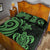 Tonga Quilt Bed Set - Green Tentacle Turtle - Polynesian Pride
