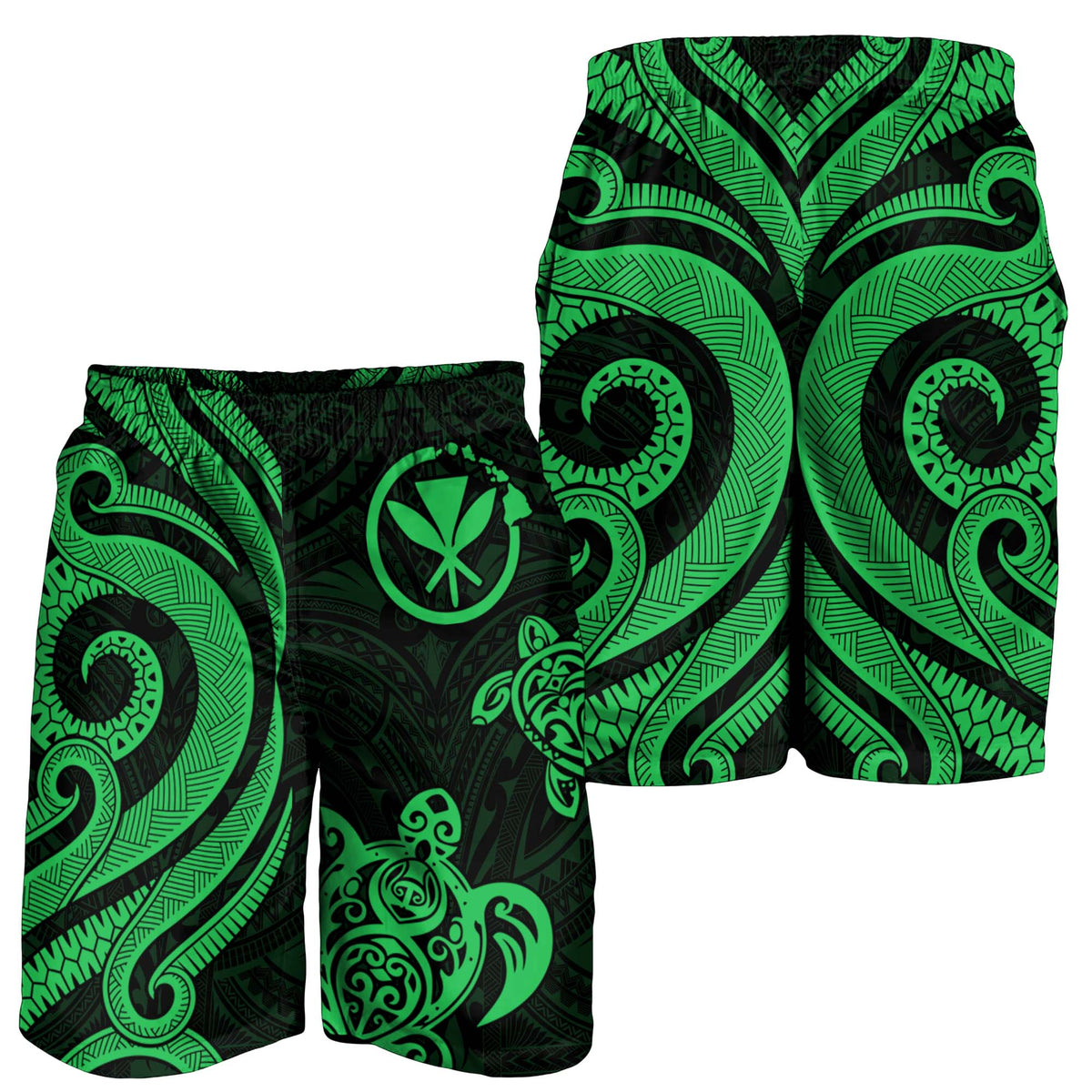 Hawaii Men's Short - Green Tentacle Turtle - Polynesian Pride