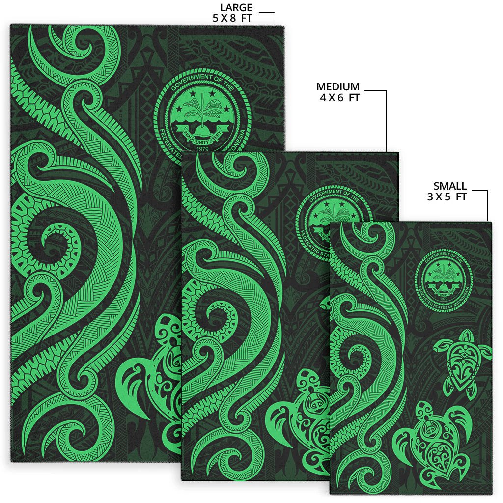 Federated States of Micronesia Area Rug - Green Tentacle Turtle - Polynesian Pride