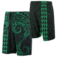 Hawaii Polynesian Warrior Board Shorts Green Men Green - Polynesian Pride