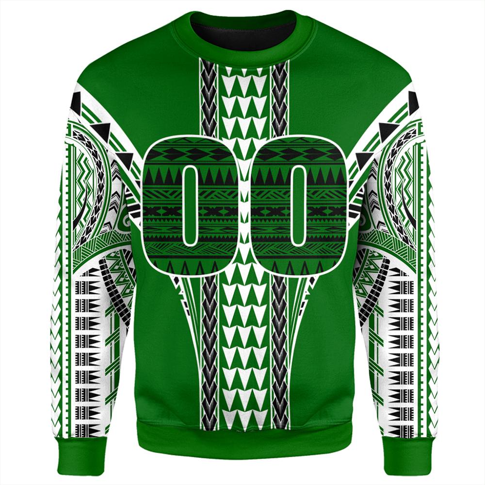 (Personalised) Hawaii - Green Football Sweatshirt - AH - Polynesian Pride