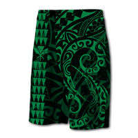 Hawaii Kakau Polynesian Kanaka Board Shorts - Green - Snapy Style - Polynesian Pride