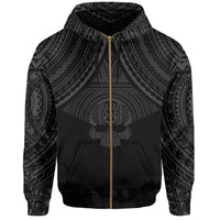 Polynesian Skull Hawaii Zip Hoodie Grey Circle Style - Polynesian Pride