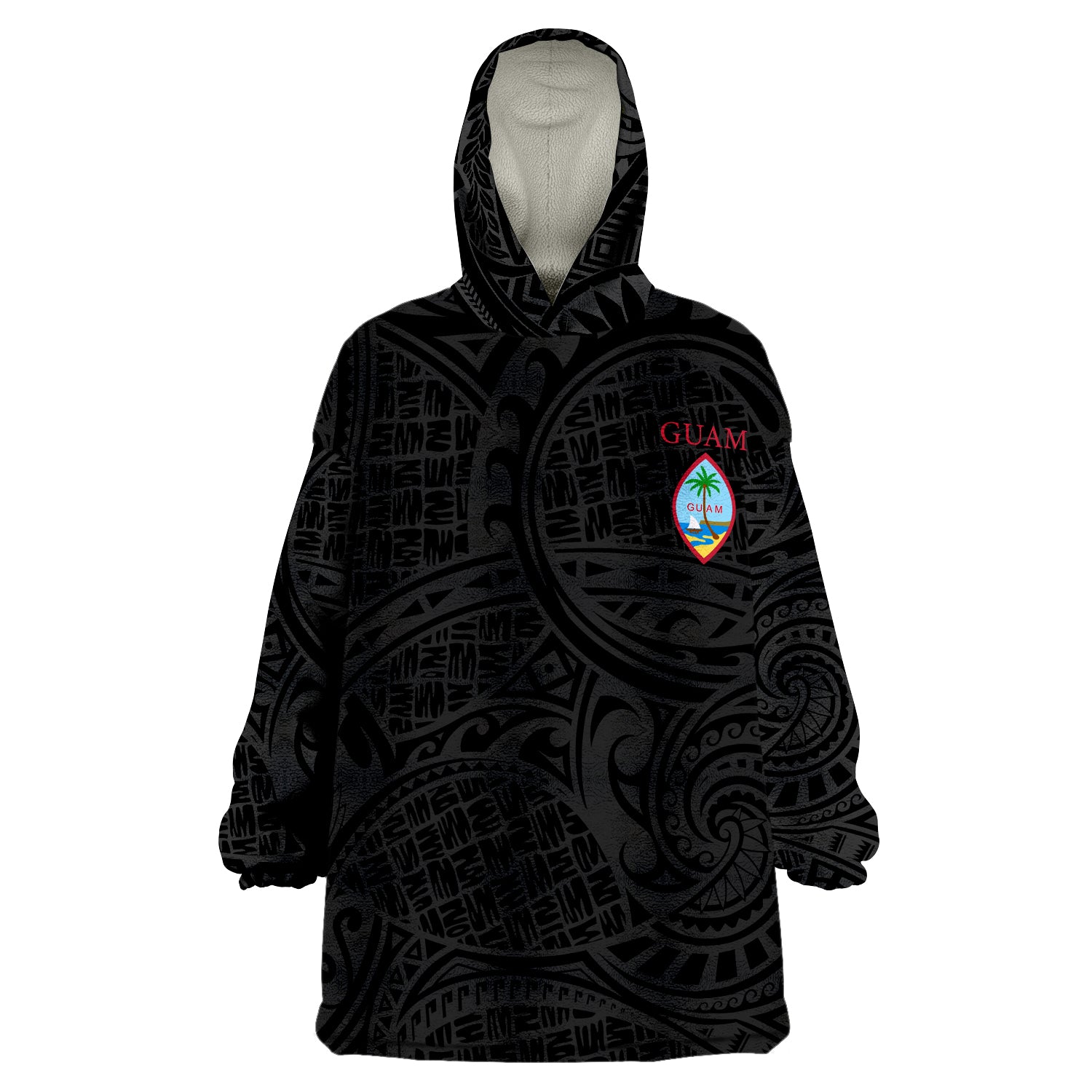 Guam Guam Flag Coat Of Arms Wearable Blanket Hoodie LT9 Unisex One Size - Polynesian Pride