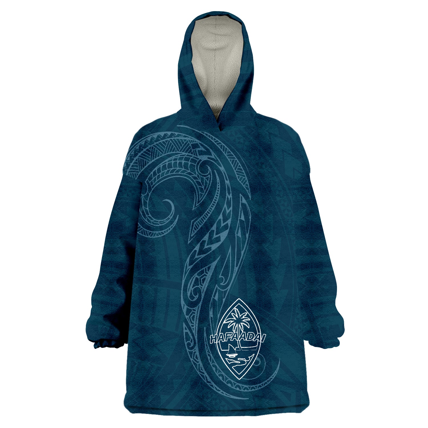 Guam Hafa Adai Pattern Style Wearable Blanket Hoodie LT9 Unisex One Size - Polynesian Pride