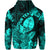 Custom Guam Polynesian Hoodie Tropical Flowers Turquoise LT8 - Polynesian Pride