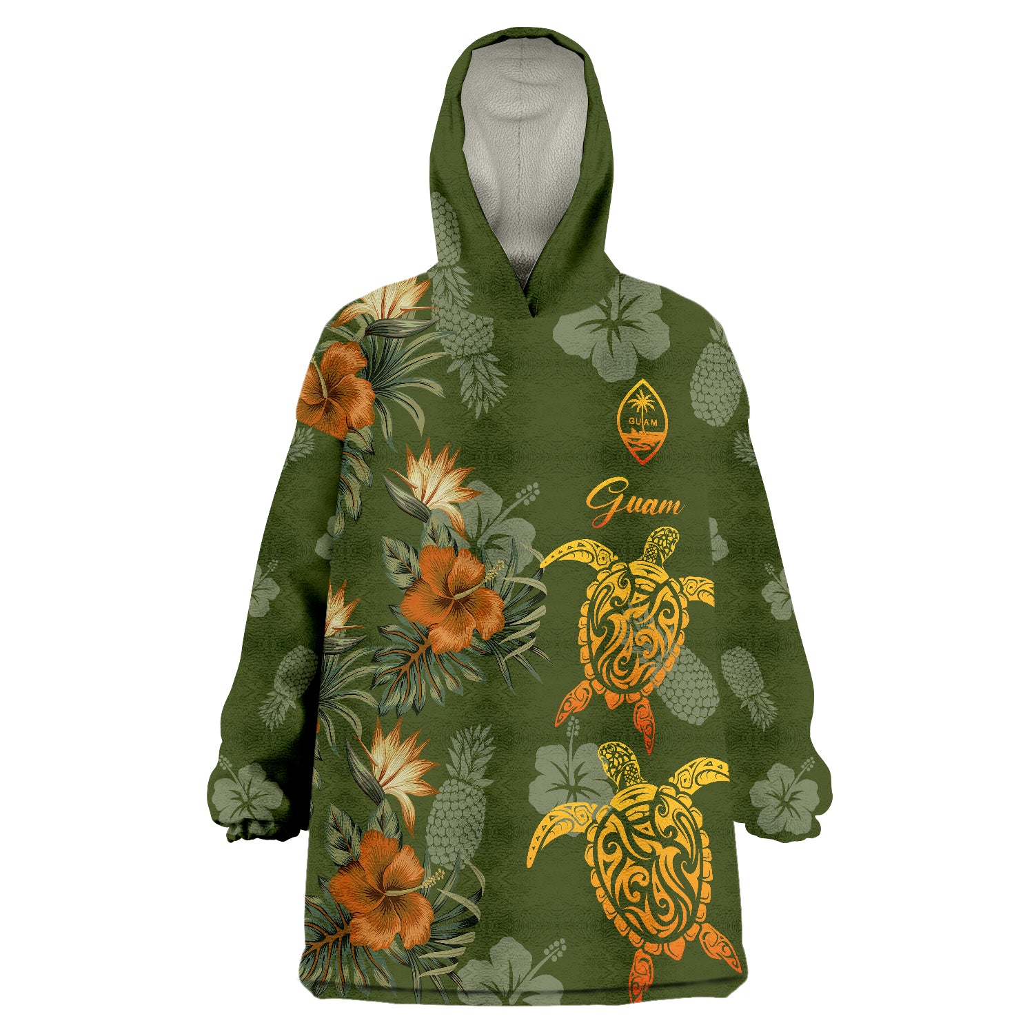 Guam Polynesian Tropical Summer Wearable Blanket Hoodie LT9 Unisex One Size - Polynesian Pride