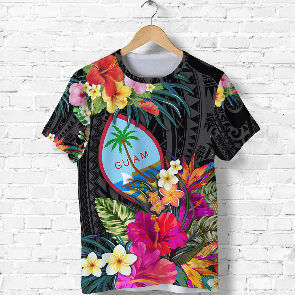 Guam Polynesian T Shirt Tropical Flowers Colorful Vibes LT8 - Polynesian Pride
