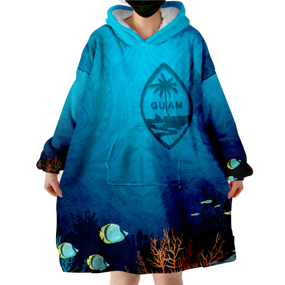 Guam Under Sea Wearable Blanket Hoodie LT9 - Polynesian Pride
