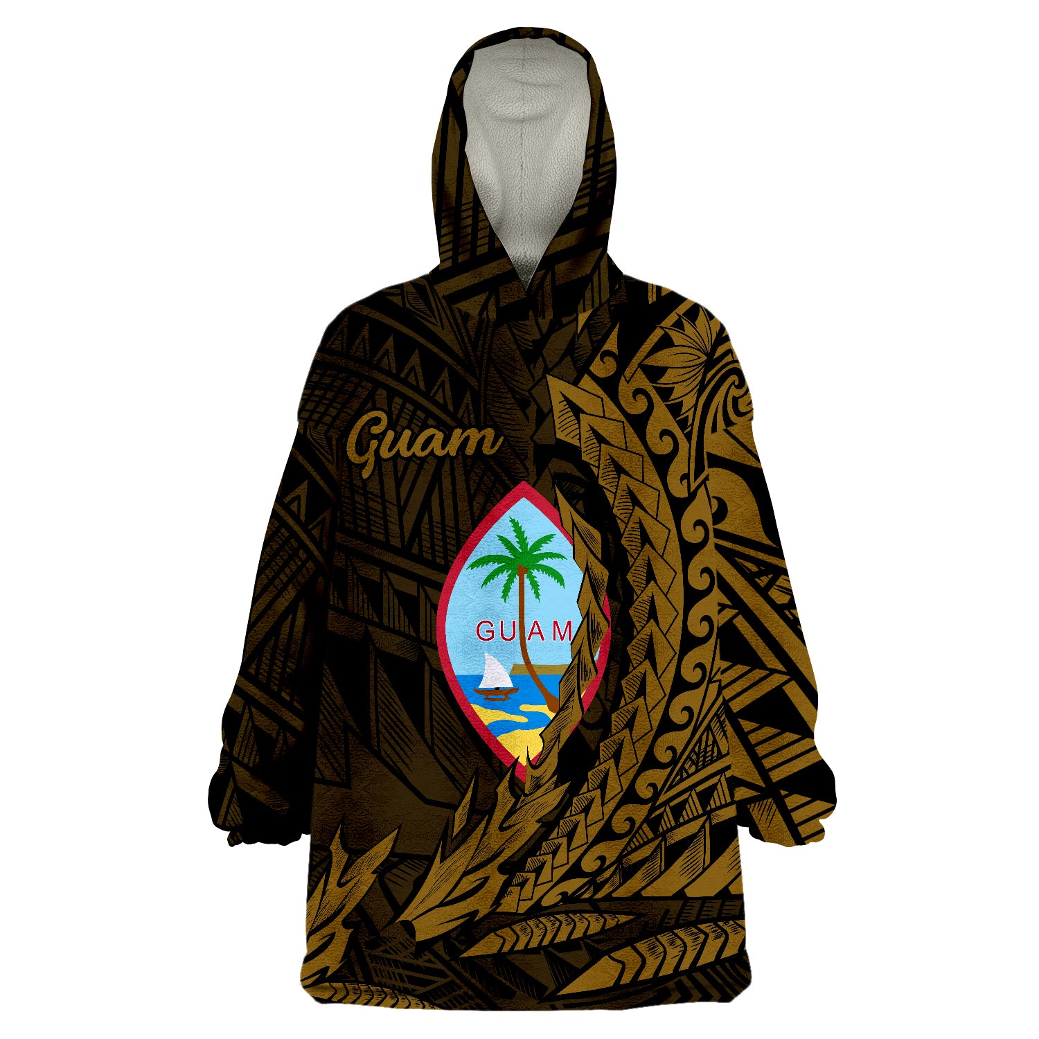 Guam Wings Style Gold Version Wearable Blanket Hoodie LT9 Unisex One Size - Polynesian Pride