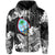 Custom Guam Polynesian Hoodie Tropical Flowers Black LT8 Zip Hoodie Black - Polynesian Pride