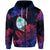 Guam Polynesian Hoodie Tropical Flowers Gradient Vibes LT8 Zip Hoodie Blue - Polynesian Pride