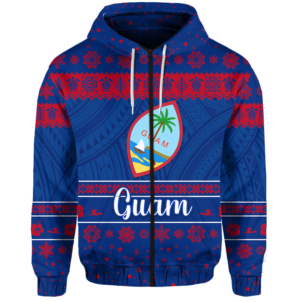 Guam Christmas Zip Hoodie Simple Style LT8 - Polynesian Pride